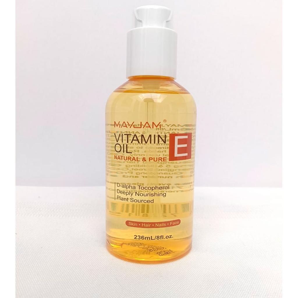 Mayjam Vitamina E 236ml Aceite orgánico, hidratación profunda que nutre tu piel. Vitamina E antioxidante que necesitas. Suaviza, revitaliza y te ayuda a mantener la piel joven. Protege contra los daños del día, ideal para todo tipo de piel. Envío gratis