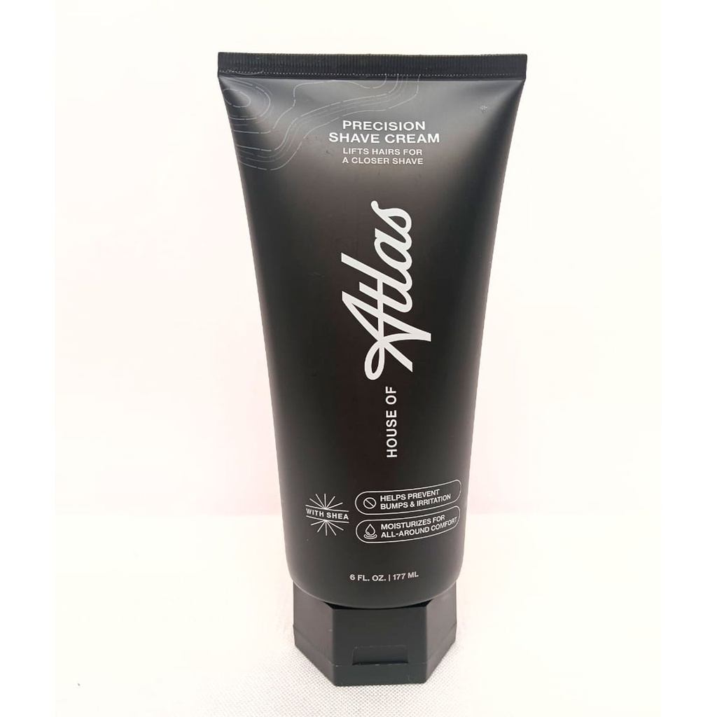House Of Atlas Presicion Shave Cream 177ml Crema de afeitado presición suave. Karité, aloe y avena cuida y suaviza tu piel. Espuma cremosa desliza suave, sin irritaciones. Afeitado preciso al ras. Fragancia elegante y duradera. Vegana probada dermatológicamente. Afeitado perfecto. Envío gratis