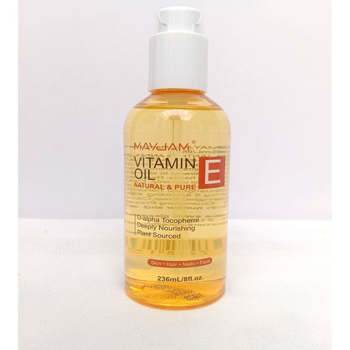 Mayjam Vitamina E 236ml Aceite orgánico, hidratación profunda que nutre tu piel. Vitamina E antioxidante que necesitas. Suaviza, revitaliza y te ayuda a mantener la piel joven. Protege contra los daños del día, ideal para todo tipo de piel. Envío gratis