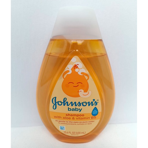 Shampoo Johnsons-with aloe & vitamina B5 400ml Limpiza suave con aloe que calma e hidrata. Viatamina B5 que nutre y deja el cabello suave y brillante. Formula "No lloras más" Probado por pediatras. Hipoalergénico y sin parabenos ni sulfatos. Seguro para recien nacidos y toda la familia. Envío gratis