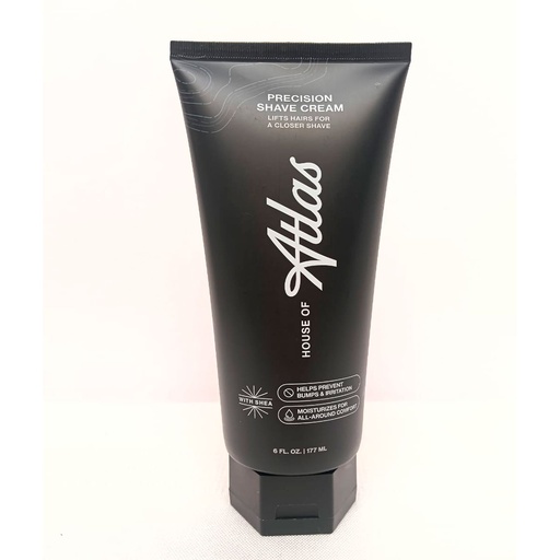 House Of Atlas Presicion Shave Cream 177ml Crema de afeitado presición suave. Karité, aloe y avena cuida y suaviza tu piel. Espuma cremosa desliza suave, sin irritaciones. Afeitado preciso al ras. Fragancia elegante y duradera. Vegana probada dermatológicamente. Afeitado perfecto. Envío gratis